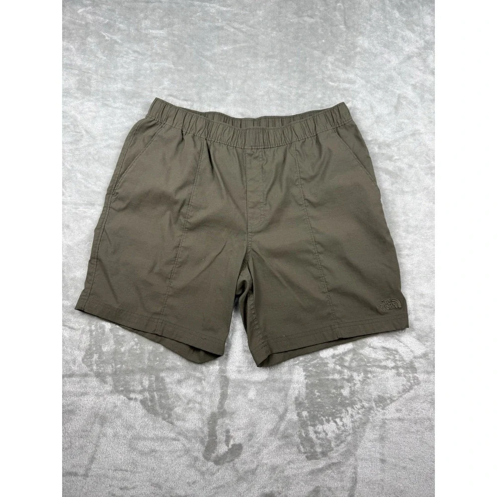 The North Face Shorts Mens Medium Olive Green Hiking Outdoor Elastic Waist